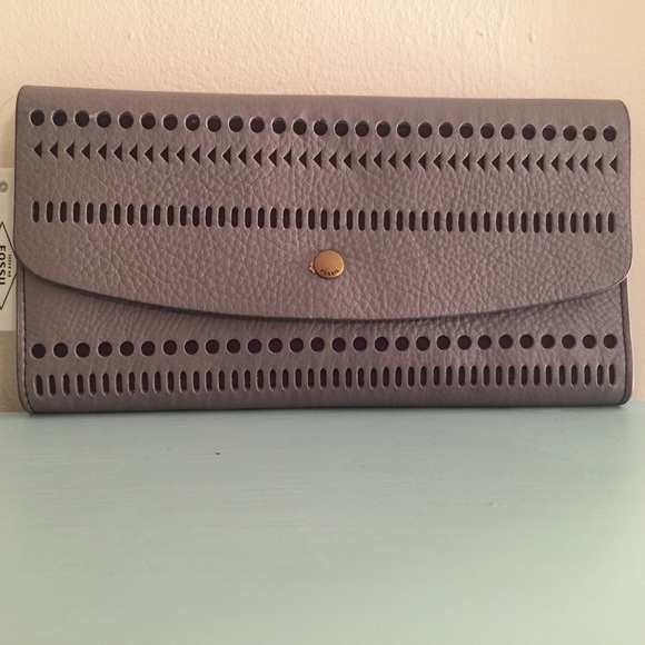 Fossil Handbags - Fossil Haven Large Flap Wristlet Wallet Grey